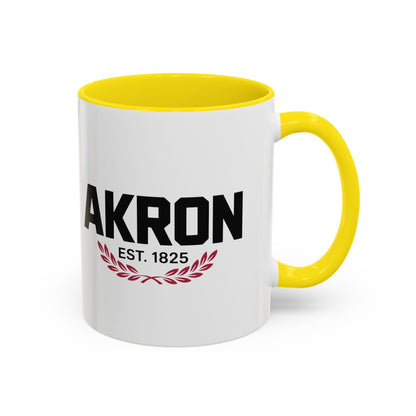 Akron Est. 1825 Accent Coffee Mug — Vintage City Pride Ceramic Mug