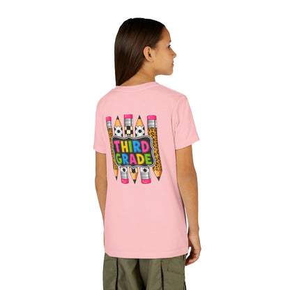 Third Grade Youth T-Shirt — Colorful Pencil Back-to-School Tee