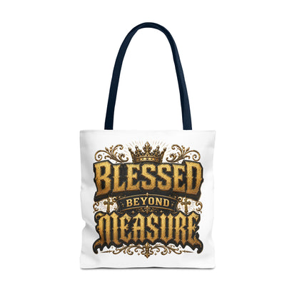 Blessed Beyond Measure Tote Bag — Inspirational Faith Canvas Tote