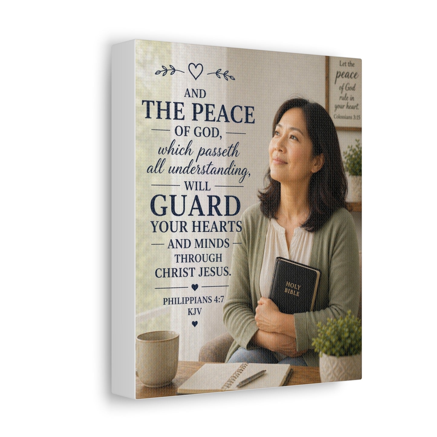 Peace of God Canvas Wall Art — Philippians 4:7 Scripture Print