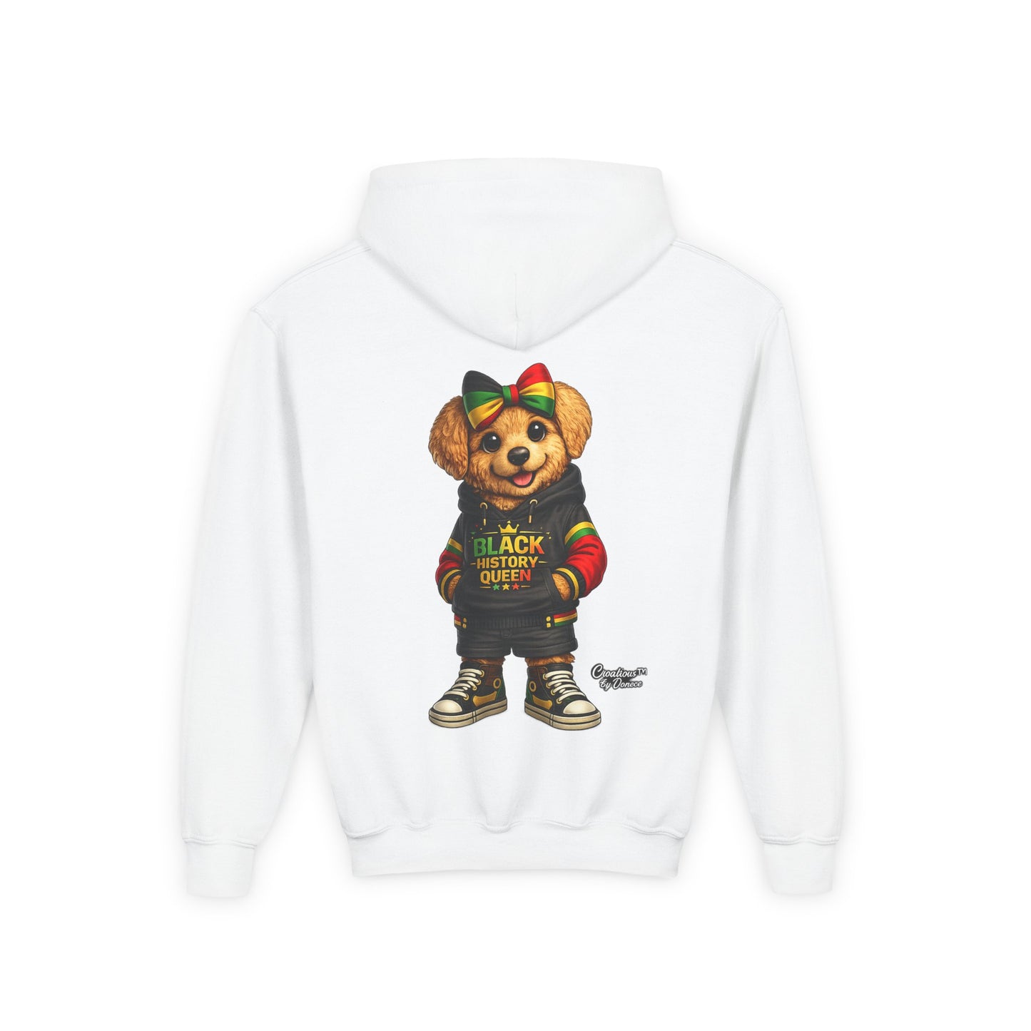 Youth Hoodie — Rasta Bear "Black History Greatness" Kids Pullover