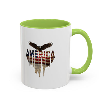 America Eagle Flag Accent Coffee Mug – Patriotic 11/15oz Ceramic