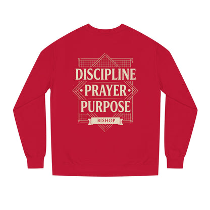 Crewneck Sweatshirt — "Discipline Prayer Purpose" Inspirational Faith Design