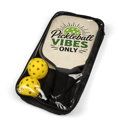 Pickleball Paddle Set — "Pickleball Vibes Only" Paddle & Balls Kit