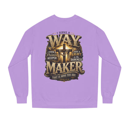 Way Maker Christian Sweatshirt — 'I Serve a Way Maker' Inspirational Crewneck