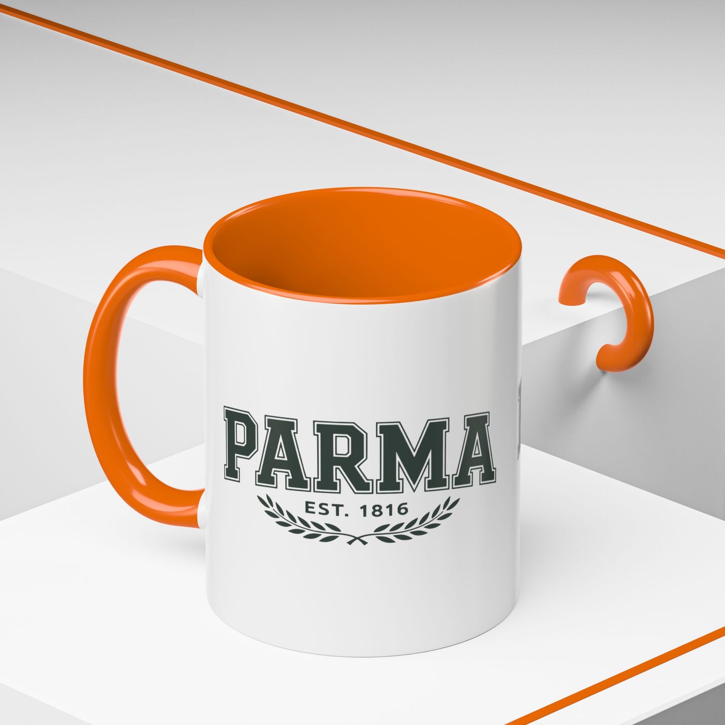 Parma Established 1816 Accent Coffee Mug — Vintage Collegiate Ceramic Coffee Cup