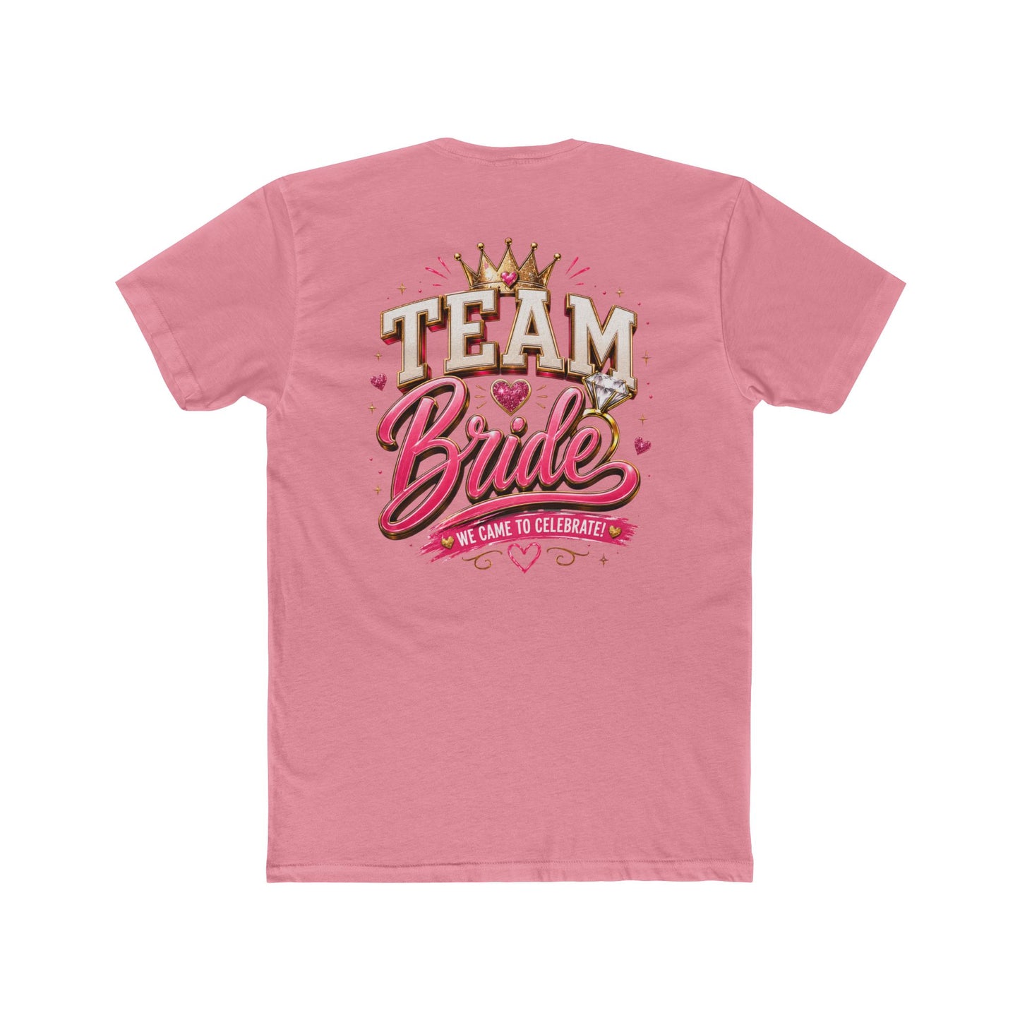 Team Bride T‑Shirt — Bachelorette Party Tee with Crown & Hearts