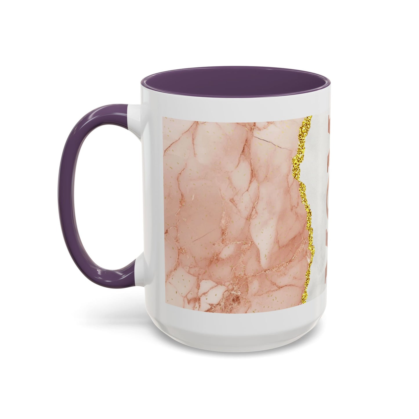 Mom Marble Accent Coffee Mug — Rose Gold & Gold Vein 11/15oz Gift