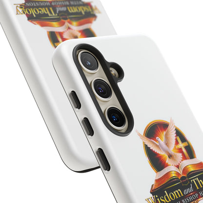 Wisdom and Theology Phone Case — Christian Dove & Cross Protective Tough Case
