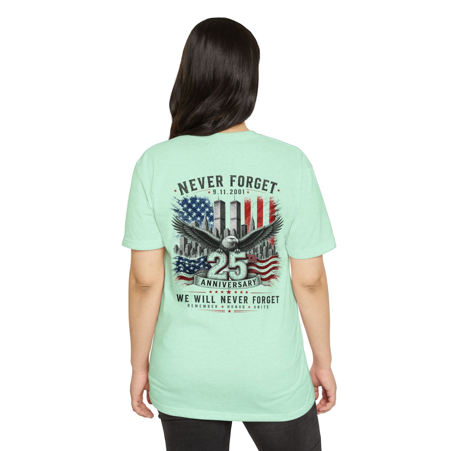 9/11 25th Anniversary 'Never Forget' Memorial T-Shirt
