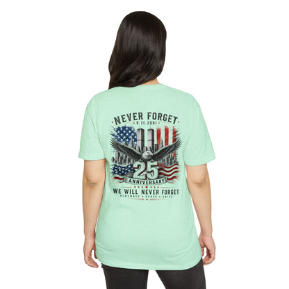 9/11 25th Anniversary 'Never Forget' Memorial T-Shirt