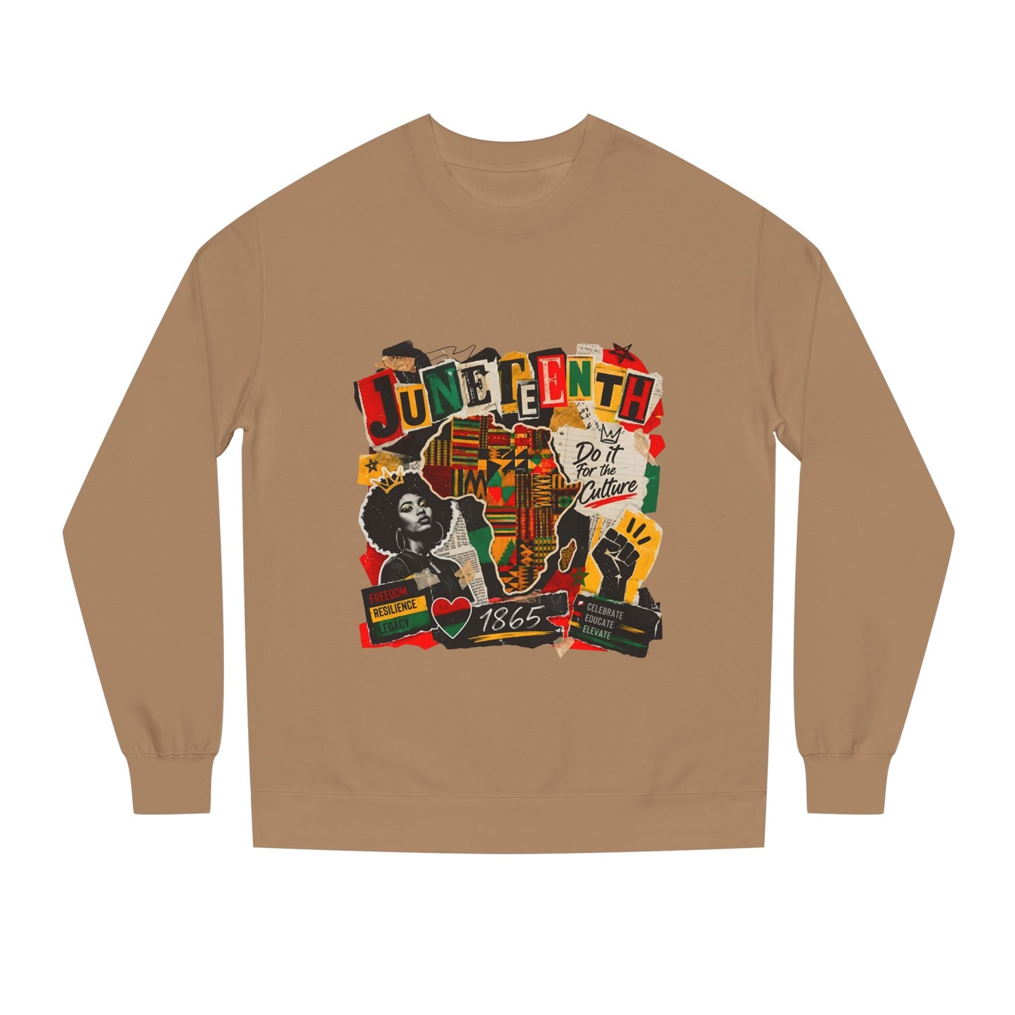Juneteenth Celebration Sweatshirt — African Heritage '1865' Graphic Crewneck