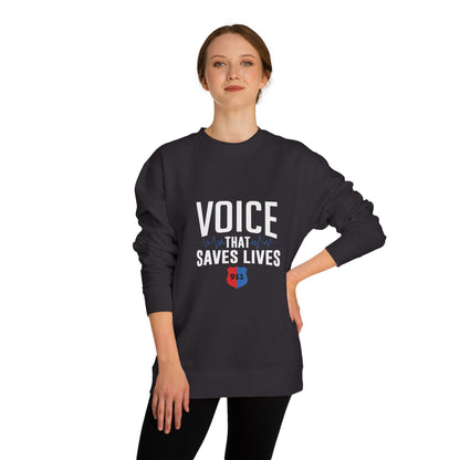 Voice That Saves Lives Sweatshirt — 911 Dispatcher Tribute Crewneck