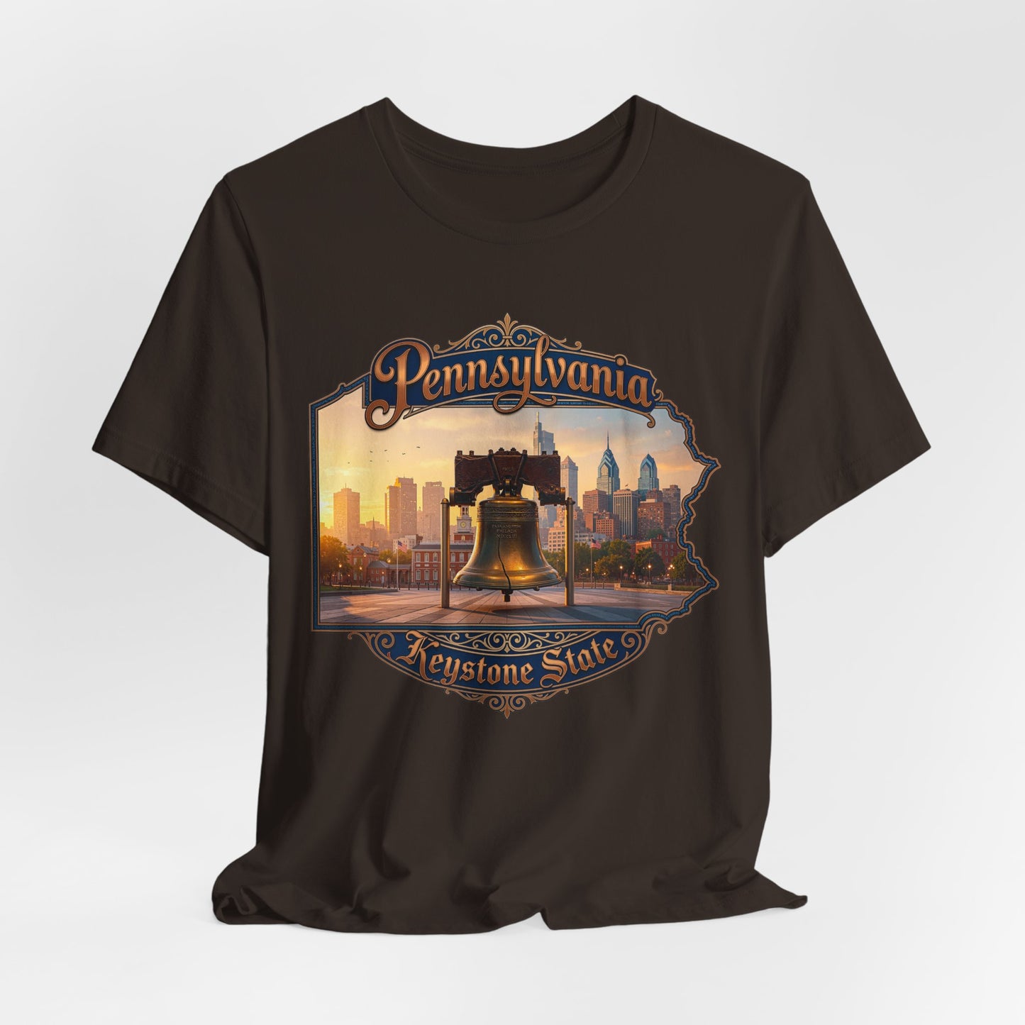 Pennsylvania Keystone State T-Shirt — Liberty Bell & Philadelphia Skyline Tee