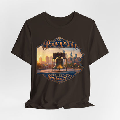 Pennsylvania Keystone State T-Shirt — Liberty Bell & Philadelphia Skyline Tee