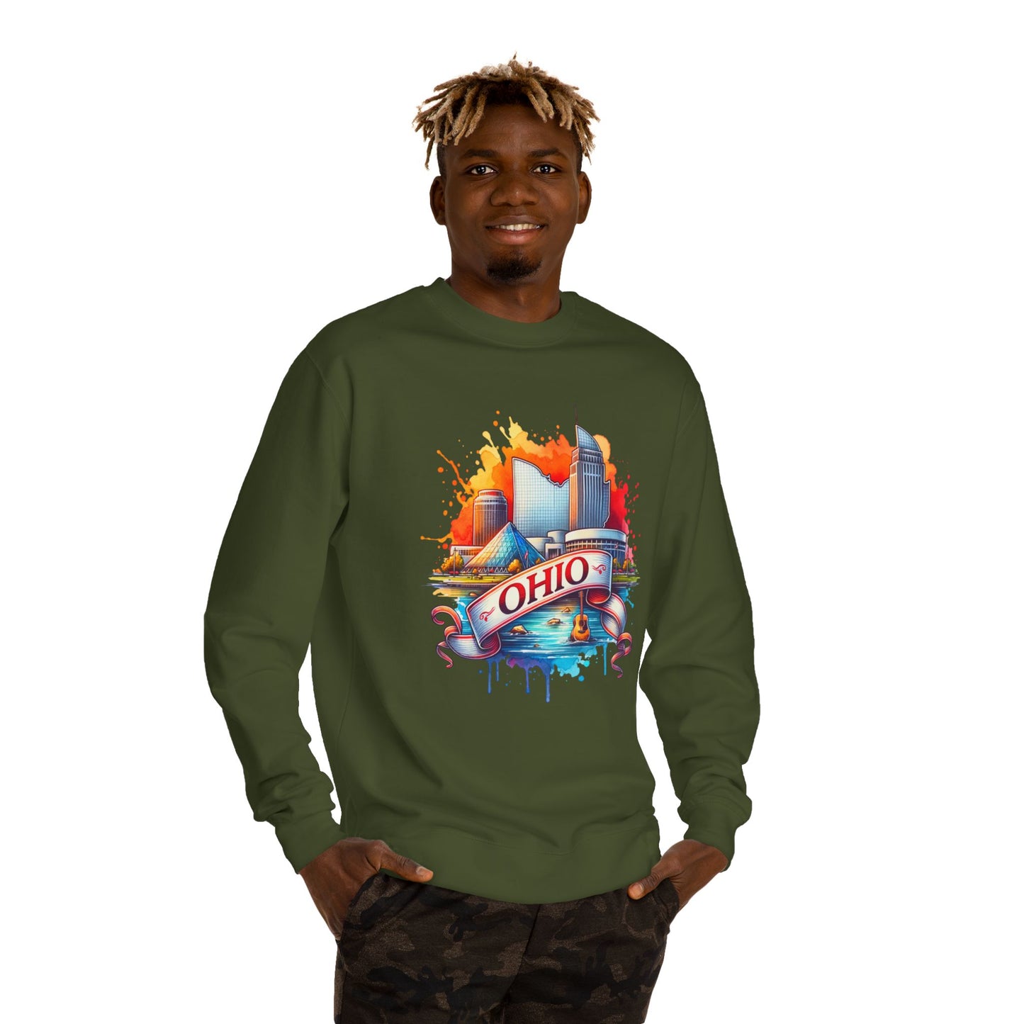 Ohio Skyline Crewneck Sweatshirt – Colorful Cityscape Graphic