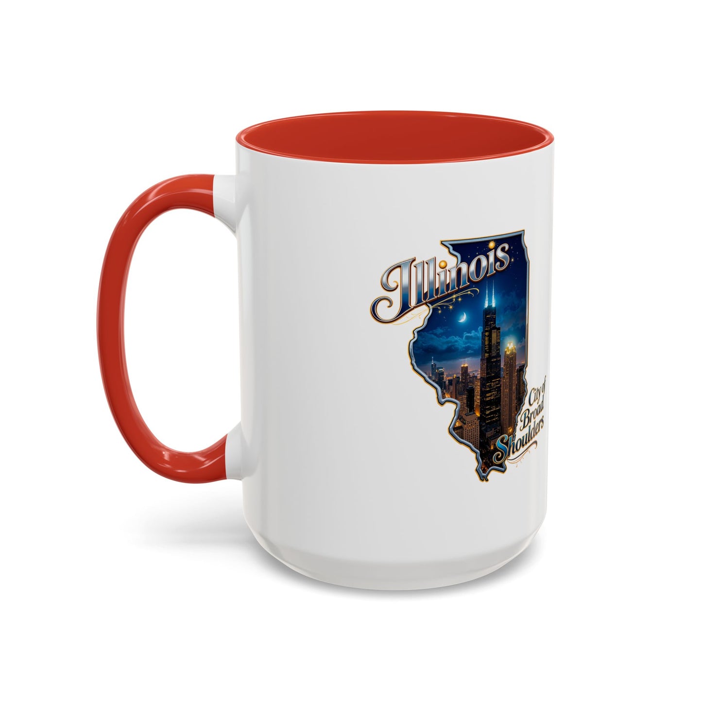 Illinois Skyline Accent Coffee Mug – City of Broad Shoulders Chicago Design (11/15oz)