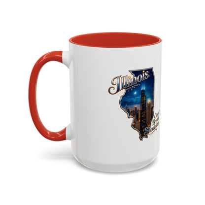 Illinois Skyline Accent Coffee Mug – City of Broad Shoulders Chicago Design (11/15oz)