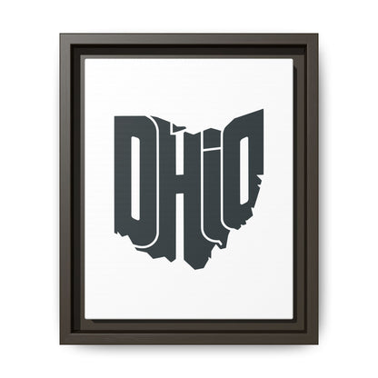 Ohio State Shape Matte Canvas Wall Art — Framed Modern State Typography Print