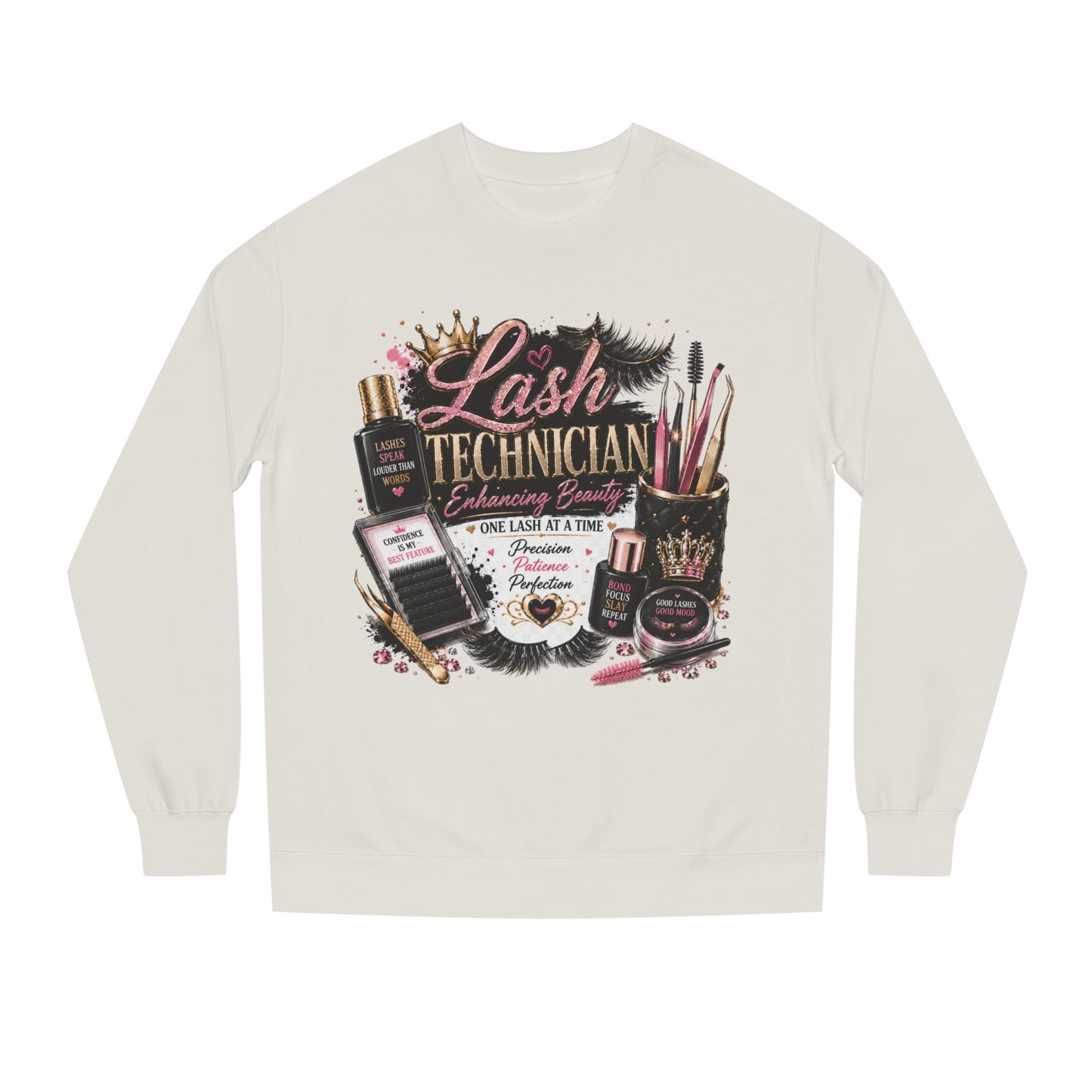 Lash Technician Crewneck Sweatshirt – Beauty Tools Graphic