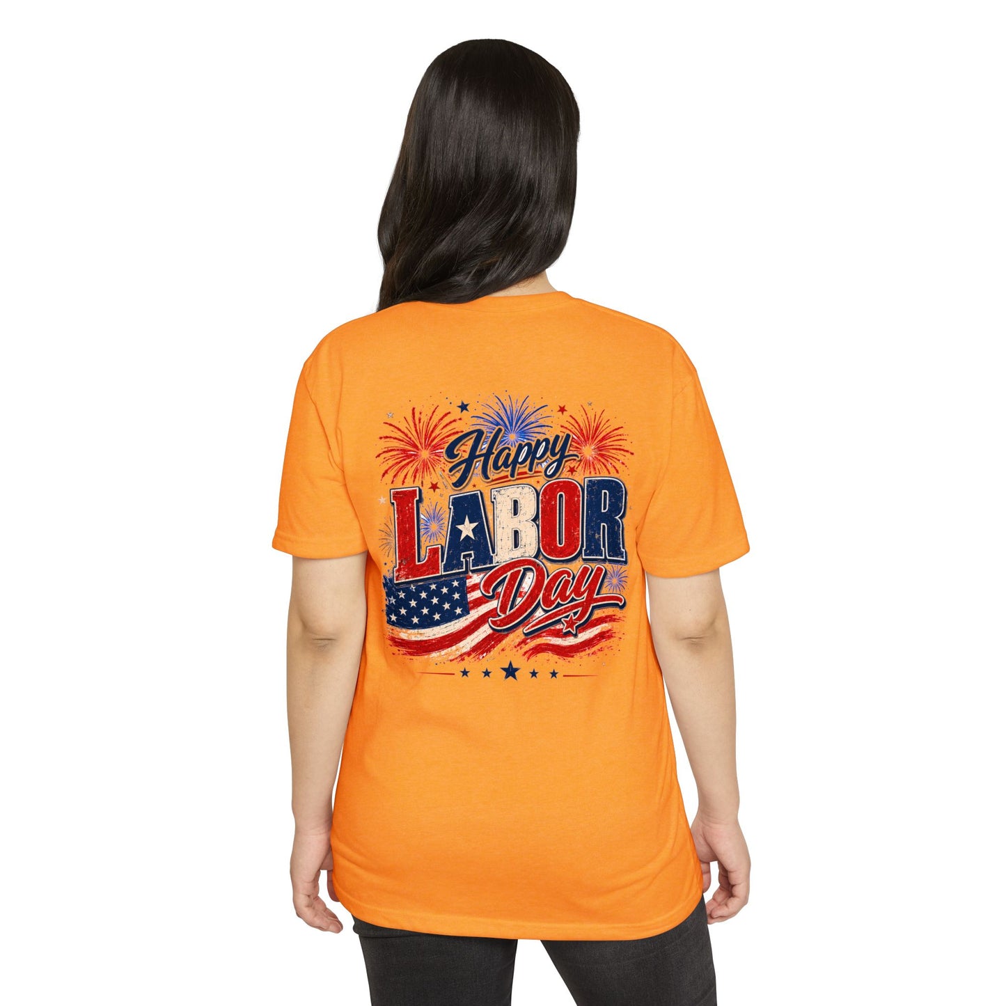 Labor Day T-Shirt — "Happy Labor Day" Patriotic Fireworks Tee
