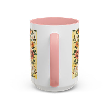 She Is Mom Floral Accent Coffee Mug — 'She is Peace, She is Home' Mother's Day Gift