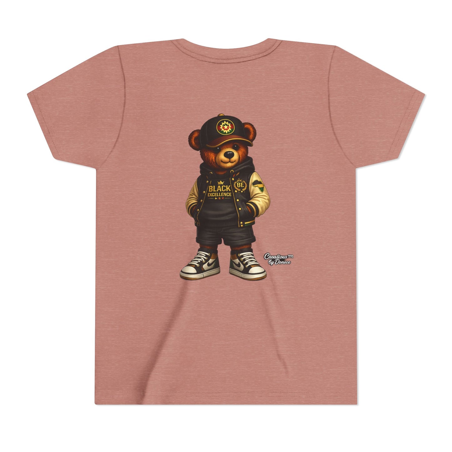 Youth Tee — Streetwear Teddy Bear Graphic (Black Varsity)