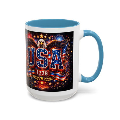 USA Eagle Coffee Mug – Patriotic 1776 Accent Mug (11/15oz)