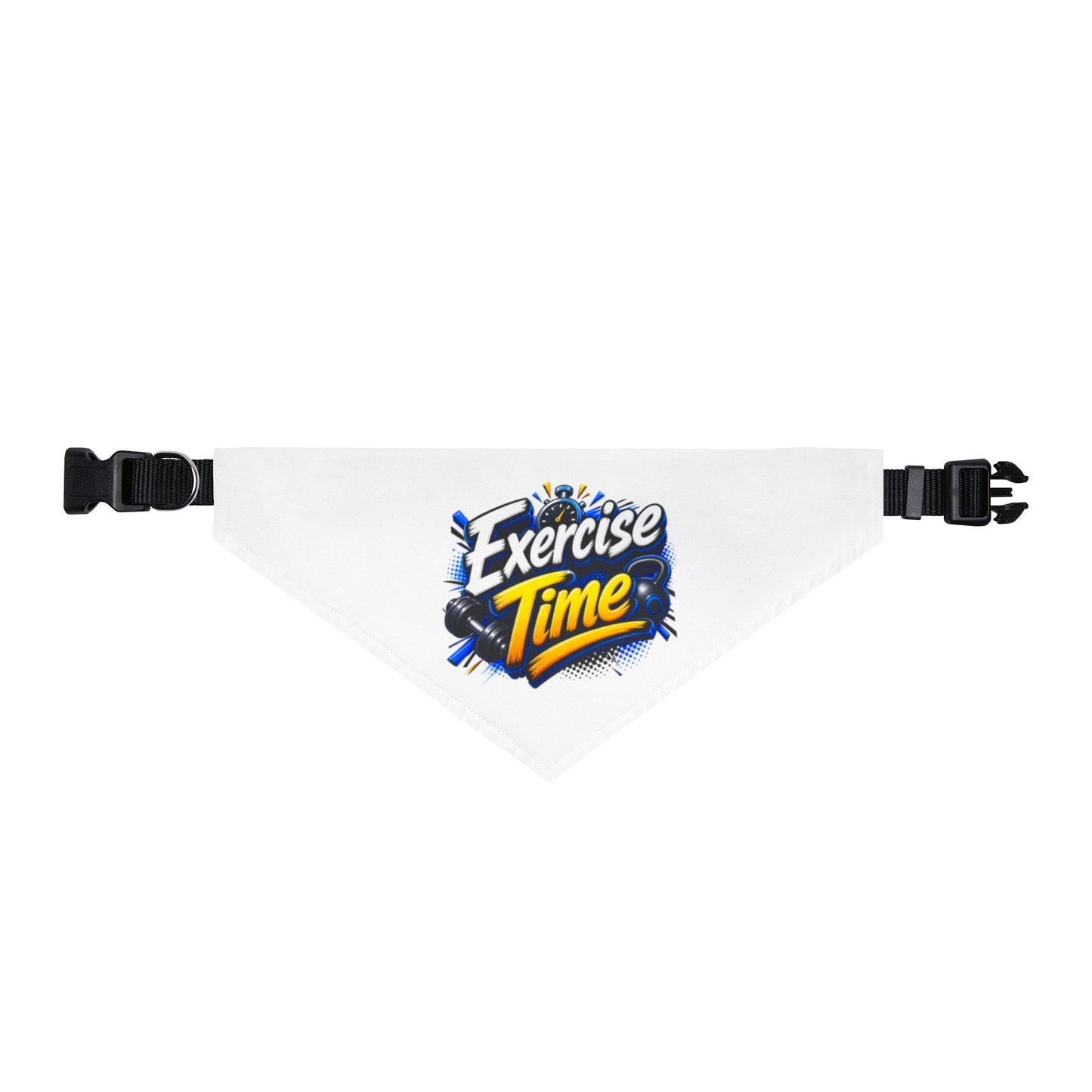 Clip-on Pet Bandana — "Exercise Time" Fitness Dog Bandana