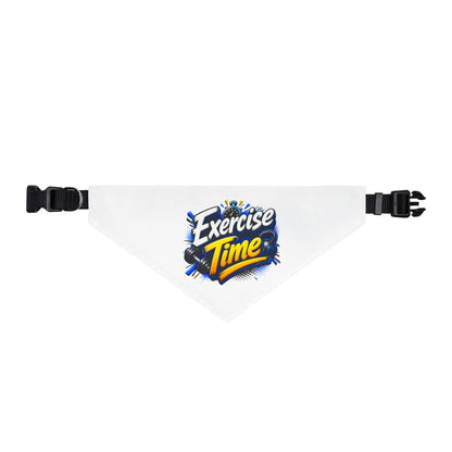 Clip-on Pet Bandana — "Exercise Time" Fitness Dog Bandana