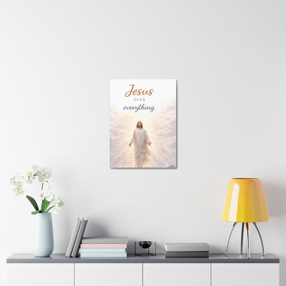Jesus Over Everything Stretched Canvas — Religious Wall Art Christian Inspirational Decor