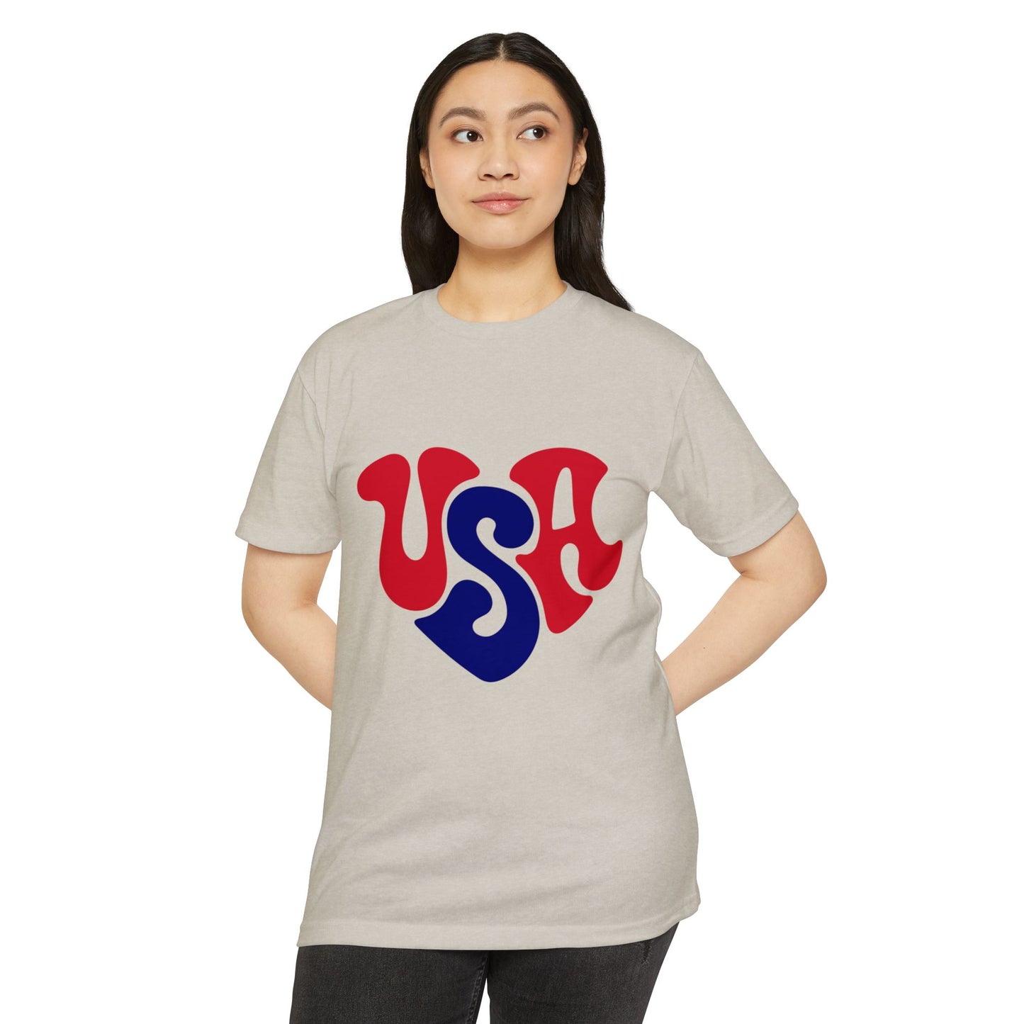 USA Heart Retro Graphic T-Shirt
