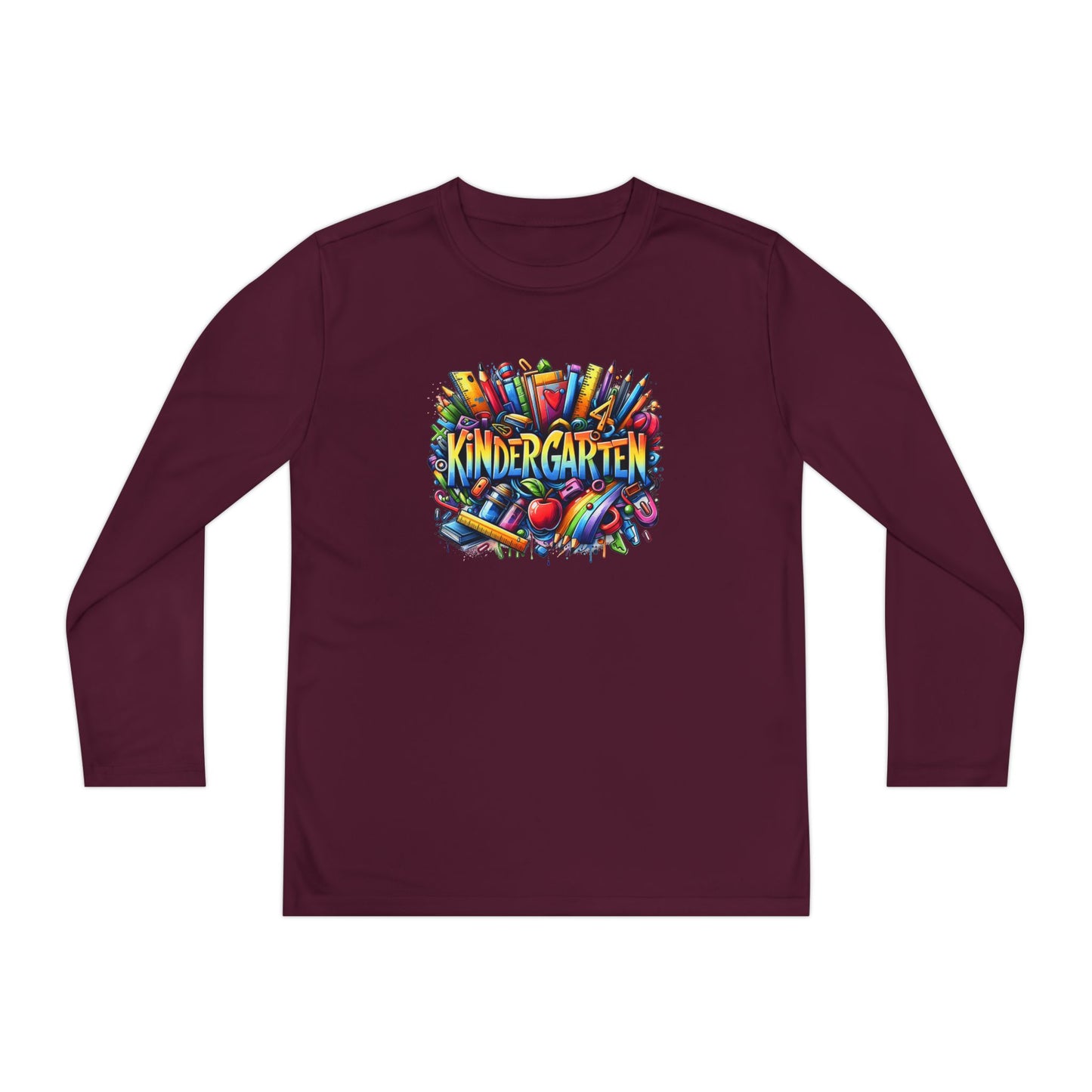 Kindergarten Crayons Youth Long Sleeve Tee