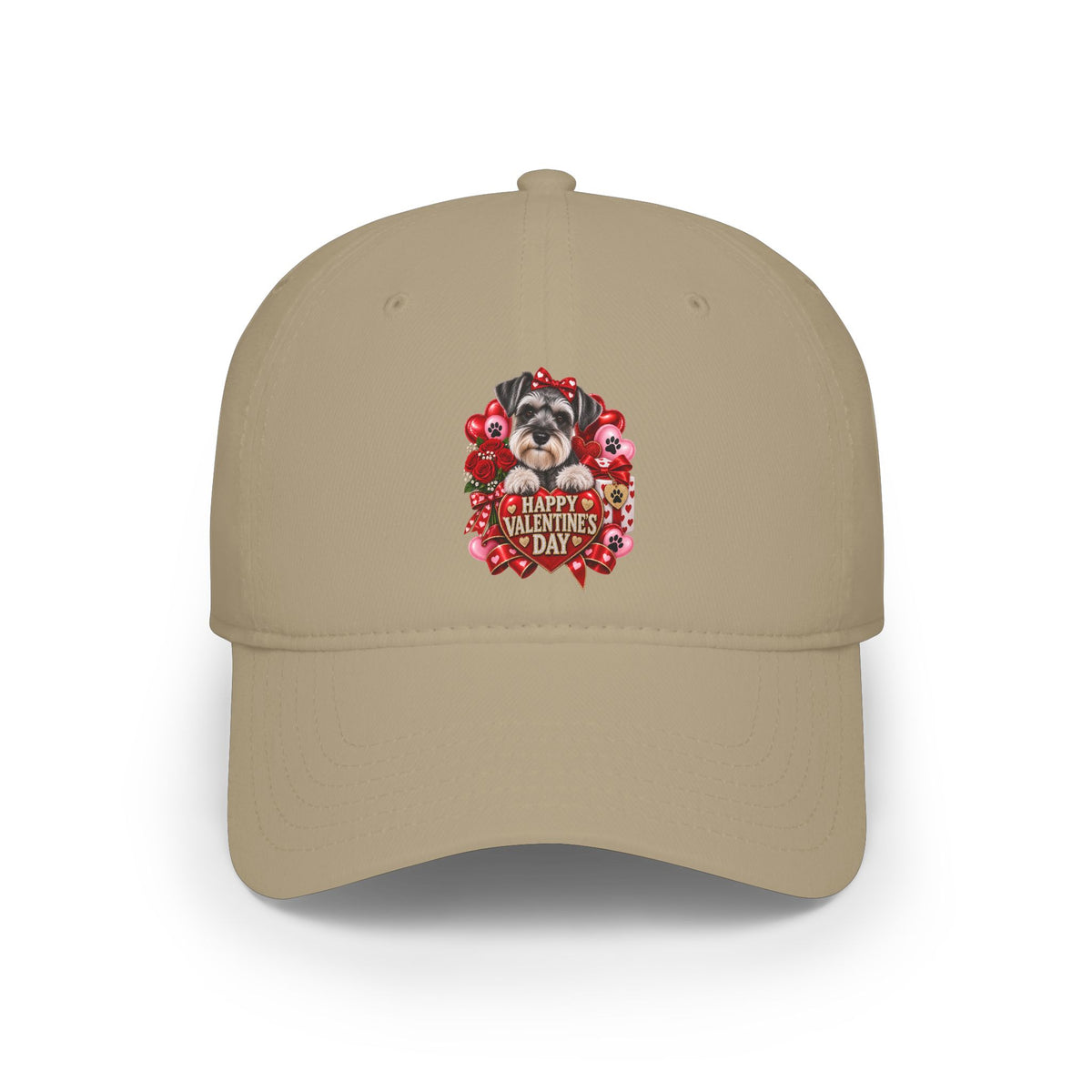 Valentine's Day Puppy Heart Cap – 'Happy Valentine's Day' Low Profile Baseball Hat