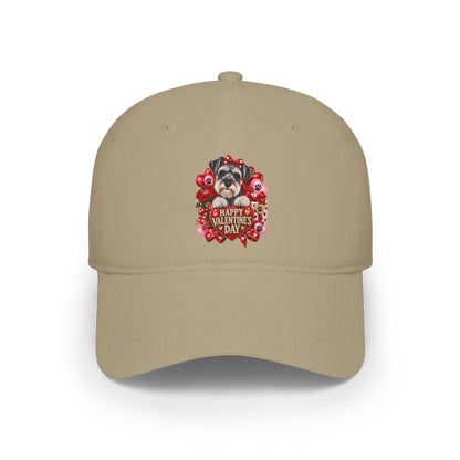 Valentine's Day Puppy Heart Cap – 'Happy Valentine's Day' Low Profile Baseball Hat