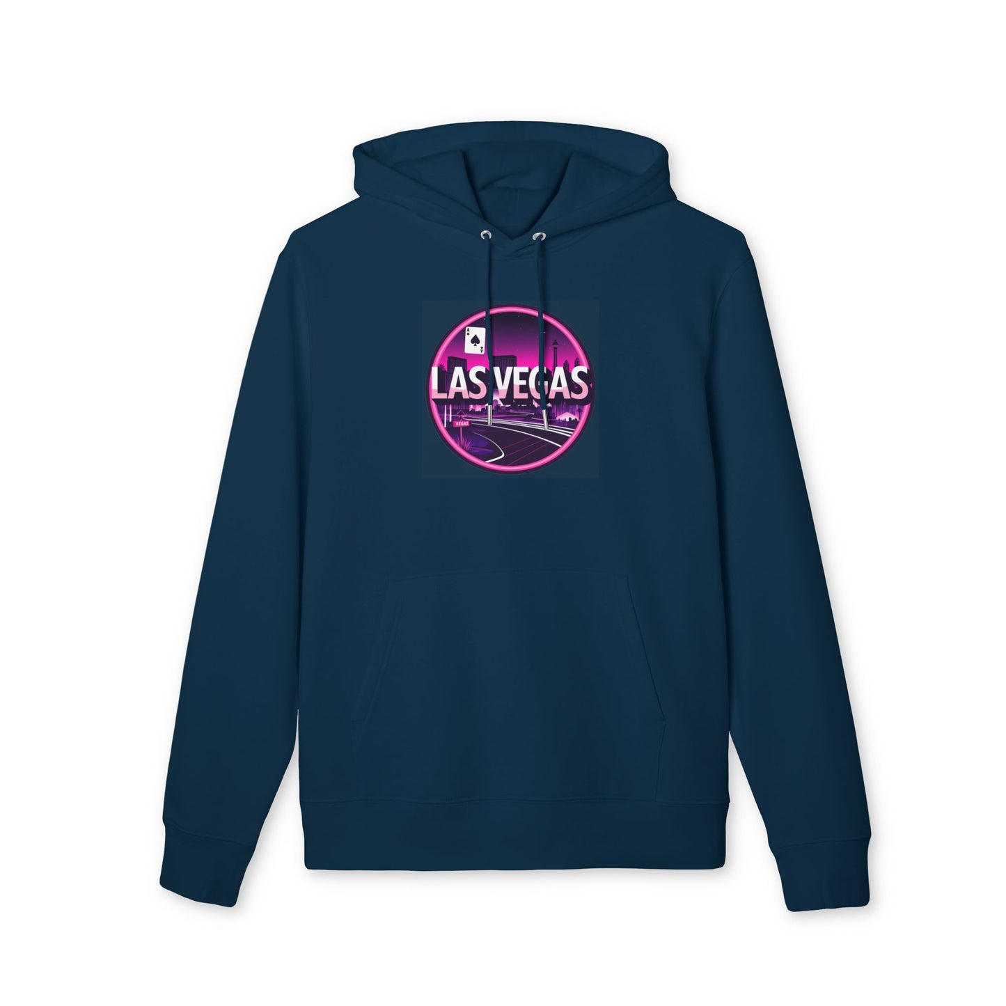 Las Vegas Neon Circle Hoodie — Retro Casino Skyline Pullover