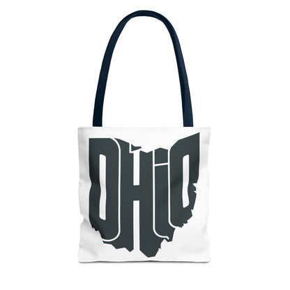 Ohio State Outline Tote Bag — Retro Ohio Text Graphic Tote