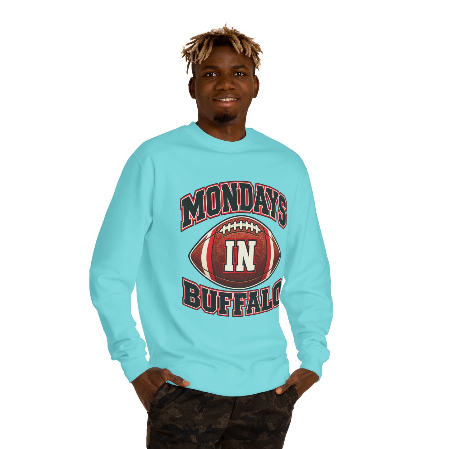 Football Sweatshirt — "Mondays in Buffalo" Crewneck