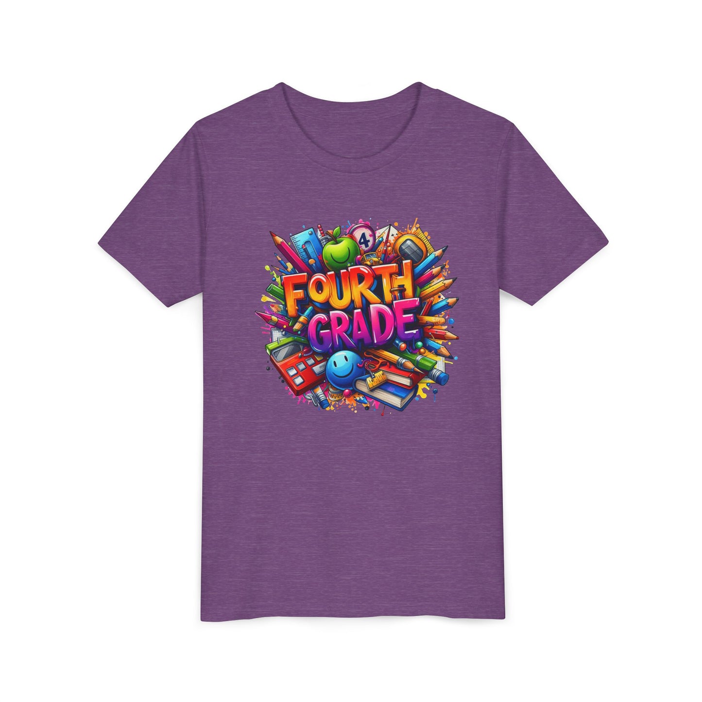 Fourth Grade Youth T‑Shirt – Colorful School Supplies Back to School Tee