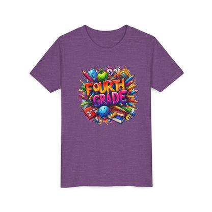 Fourth Grade Youth T‑Shirt – Colorful School Supplies Back to School Tee
