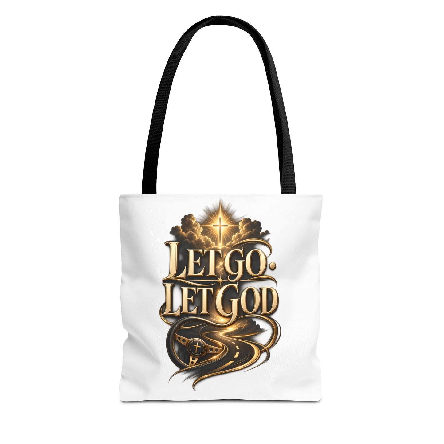 Let Go Let God Inspirational Tote Bag — Christian Faith Prayer Gift