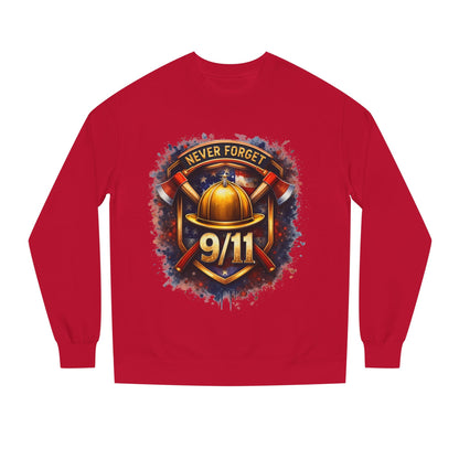 9/11 Never Forget Firefighter Helmet Crewneck Sweatshirt