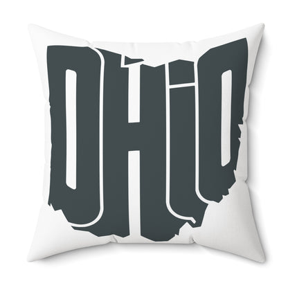 Ohio State Outline Pillow — Bold Graphic "OHIO" Decorative Throw Pillow