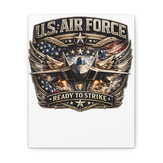 Stretched Canvas - U.S. Air Force "Ready to Strike" Fighter Jet Wall Art