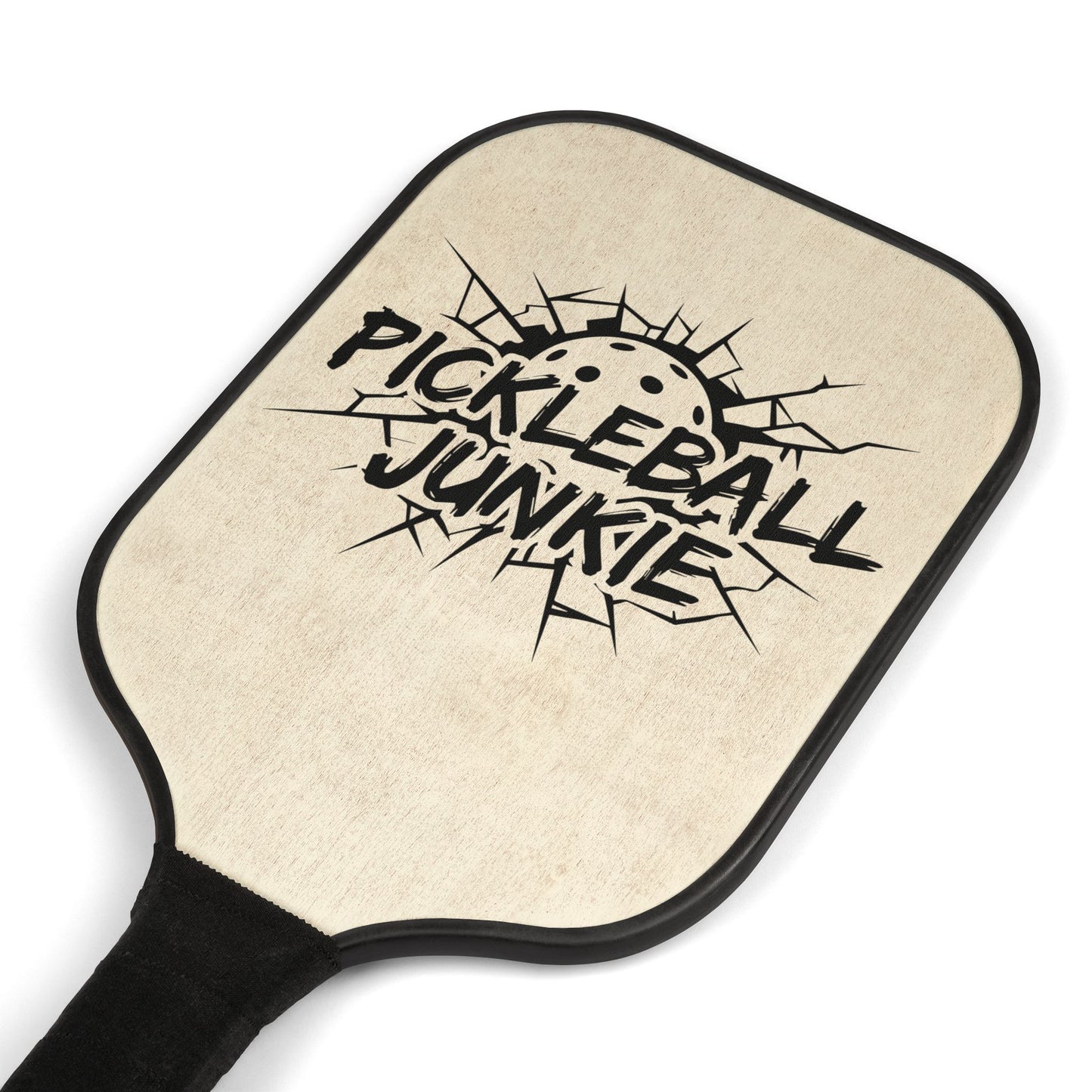 Pickleball Paddle Set — "Pickleball Junkie" Wooden Paddles with Balls
