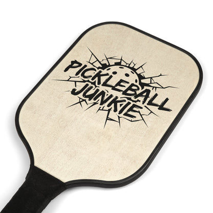 Pickleball Paddle Set — "Pickleball Junkie" Wooden Paddles with Balls