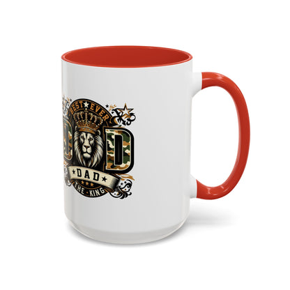 Dad Coffee Mug — "Best Ever Dad" Lion Crest Accent Mug (11/15oz)