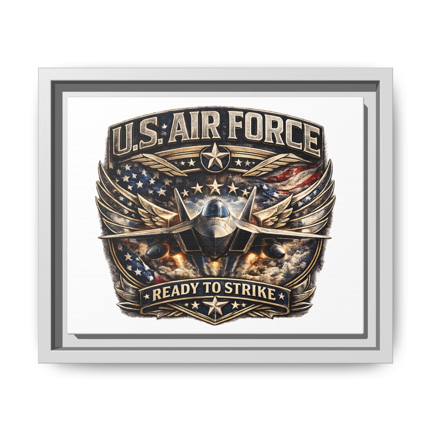 U.S. Air Force Framed Canvas Print – "Ready to Strike" Military Wall Art
