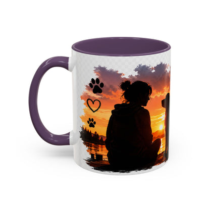Dog Lover Coffee Mug - "A True Friend Leaves Paw Prints on Your Heart" Accent Mug (11/15oz)