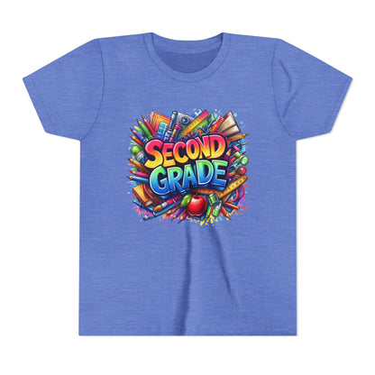 Second Grade Youth Tee — Colorful Back-to-School Kids T-Shirt
